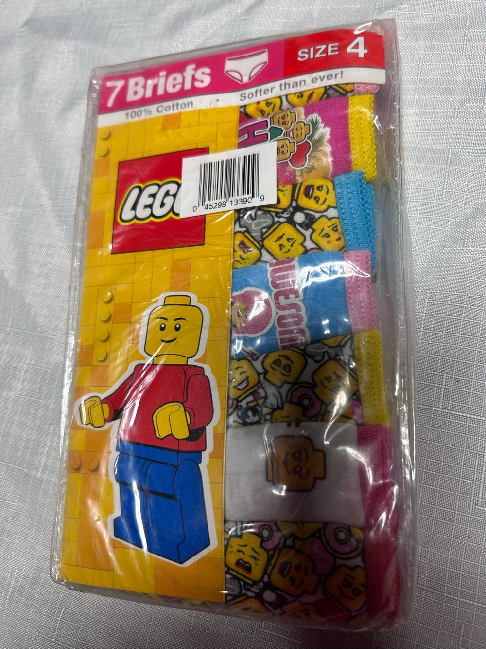 LEGO Girls' 7-Pack 100% Cotton Briefs Tagless Underwear Size 4 Toddler
